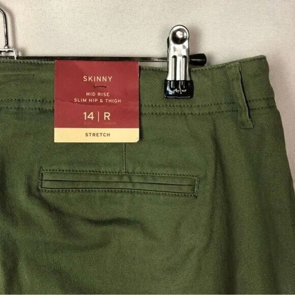 Merona Olive Green Modern Fit Stretch Skinny Leg Pants 14 - Picture 4 of 4